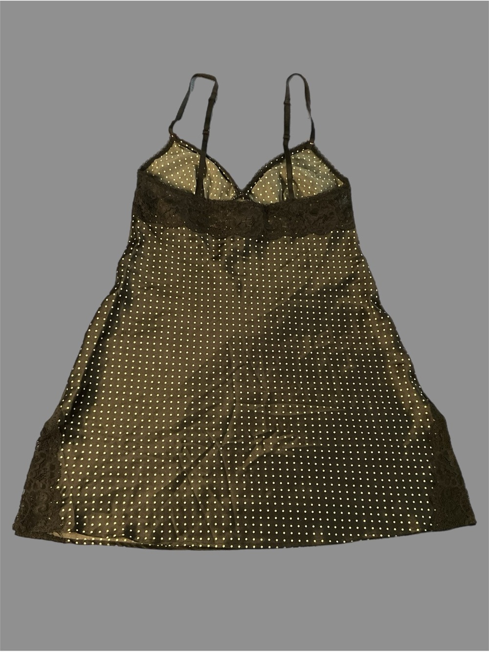 Victoria's Secret XS Black Satin Polka Dot Sexy Chemise Lace Slip Y2K - Picture 15 of 16